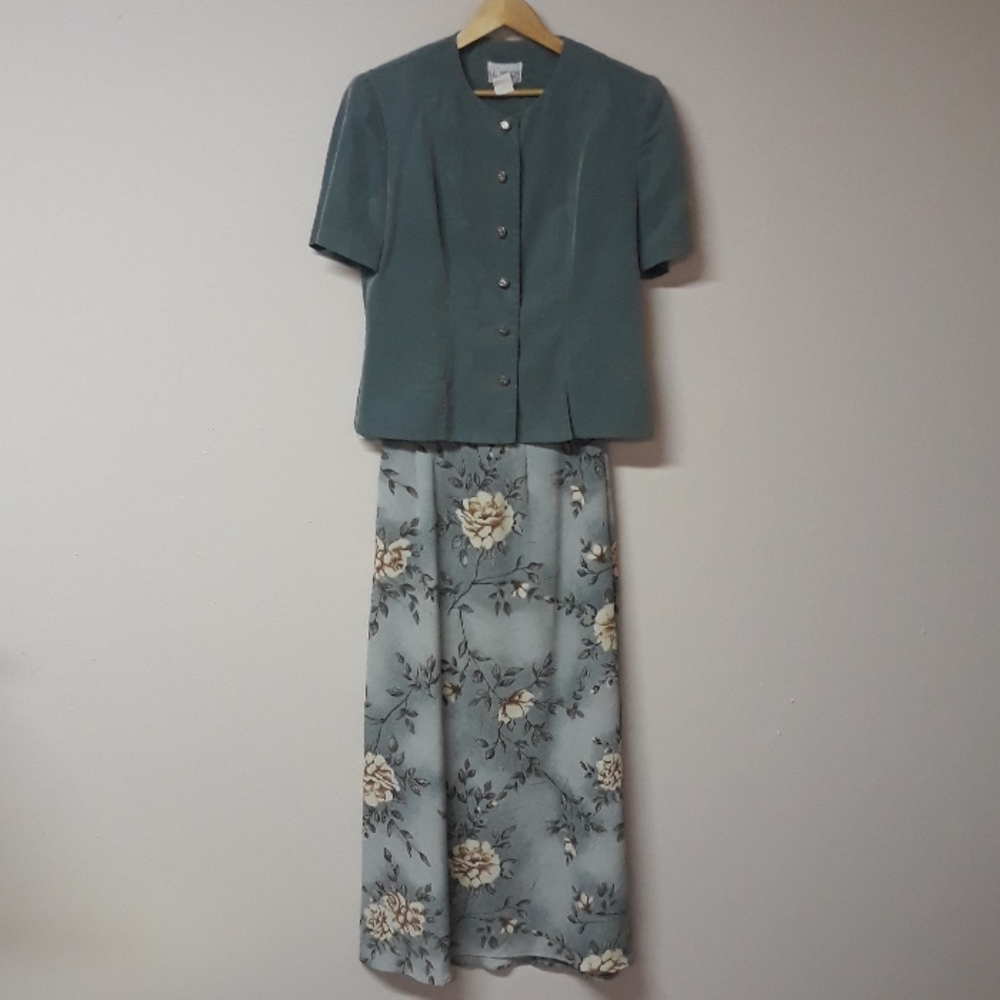 Vintage 90s floral skirt & blouse set